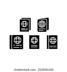 Passport Icon Set Vector Symbol Design Illustration