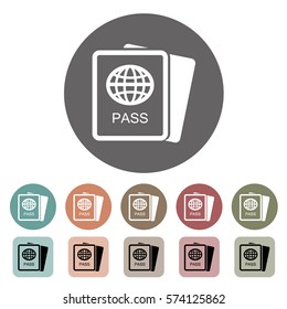 Passport icon set.Vector illustration
