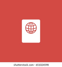 passport icon. sign design. red background