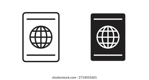 Design de vetor de silhueta de ícone do Passport. Traçados editáveis