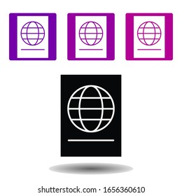 passport icon . Simple glyphvector of Travel purple set for UI and UX, website or mobile application