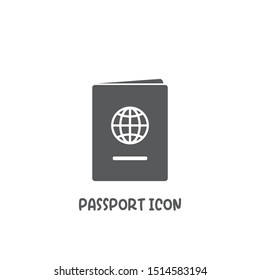 Passport icon simple silhouette flat style vector illustration on white background.