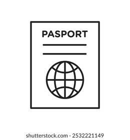 Ícone Passport. ícone de linha fina simples.