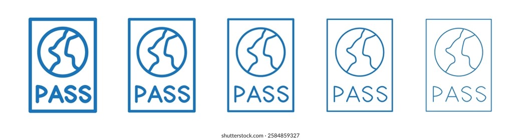 Passport icon Symbol collection thin outline set