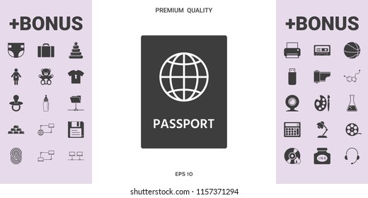 Passport icon. symbol - graphic elements for your design