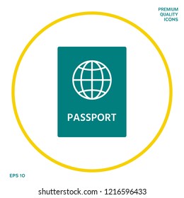 Passport icon symbol. Graphic elements for your design