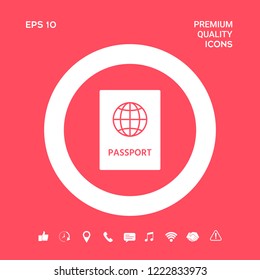 Passport icon symbol. Graphic elements for your design