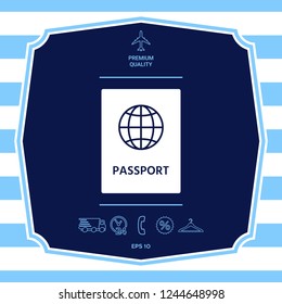 Passport icon symbol. Graphic elements for your design