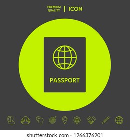 Passport icon symbol. Graphic elements for your design