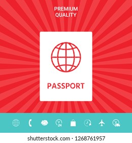 Passport icon symbol. Graphic elements for your design