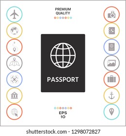 Passport icon symbol. Graphic elements for your design