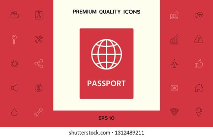 Passport icon symbol. Graphic elements for your design