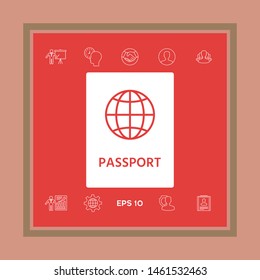 Passport icon symbol. Graphic elements for your design