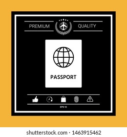 Passport icon symbol. Graphic elements for your design