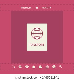 Passport icon symbol. Graphic elements for your design