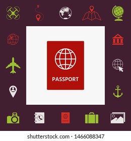 Passport icon symbol. Graphic elements for your design