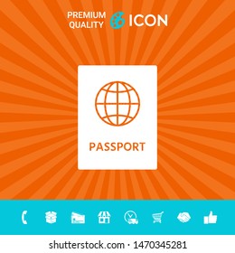 Passport icon symbol. Graphic elements for your design