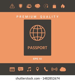 Passport icon symbol. Graphic elements for your design