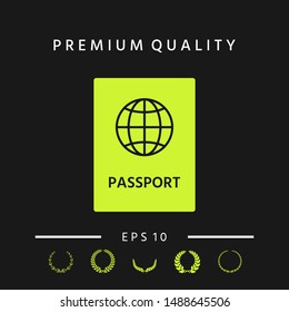 Passport icon symbol. Graphic elements for your design