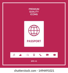 Passport icon symbol. Graphic elements for your design