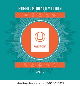 Passport icon symbol. Graphic elements for your design