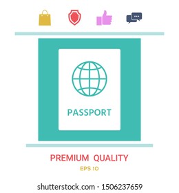 Passport icon symbol. Graphic elements for your design