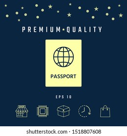 Passport icon symbol. Graphic elements for your design