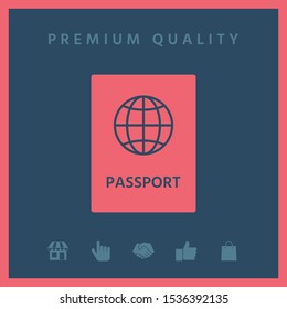 Passport icon symbol. Graphic elements for your design