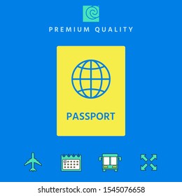 Passport icon symbol. Graphic elements for your design