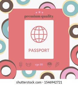 Passport icon symbol. Graphic elements for your design