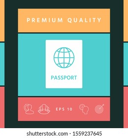 Passport icon symbol. Graphic elements for your design