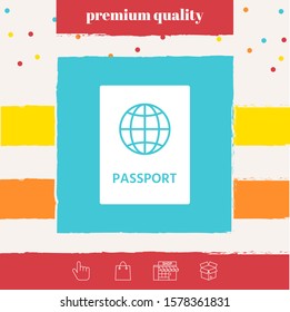 Passport icon symbol. Graphic elements for your design