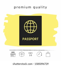 Passport icon symbol. Graphic elements for your design