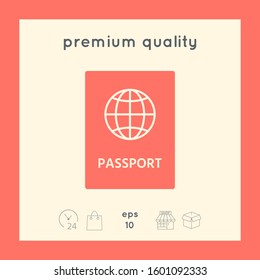 Passport icon symbol. Graphic elements for your design