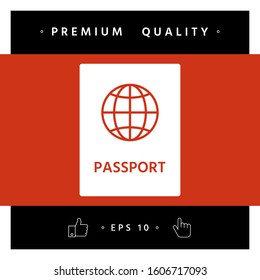 Passport icon symbol. Graphic elements for your design
