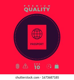 Passport icon symbol. Graphic elements for your design