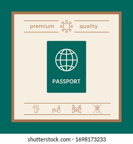 Passport icon symbol. Graphic elements for your design