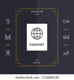 Passport icon symbol. Graphic elements for your design