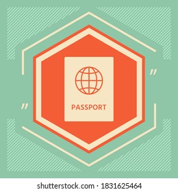Passport icon symbol. Graphic elements for your design