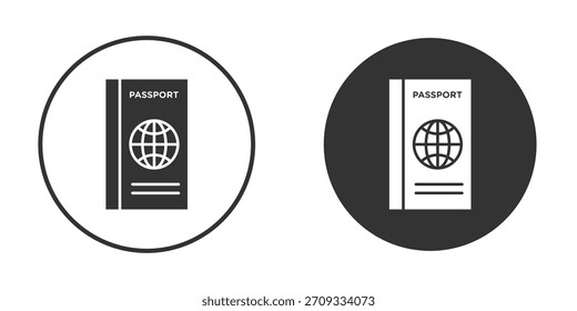 Passport-Symbol-Zeichen im festen Stil.