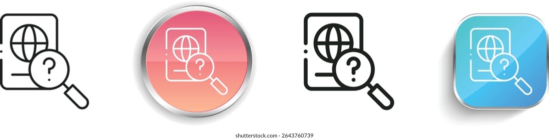 passport icon. Thin Linear, Regular and Button Style Design Isolated On White Background