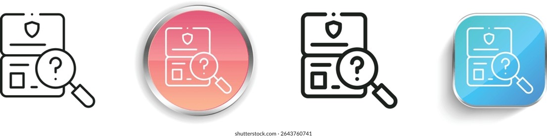passport icon. Thin Linear, Regular and Button Style Design Isolated On White Background