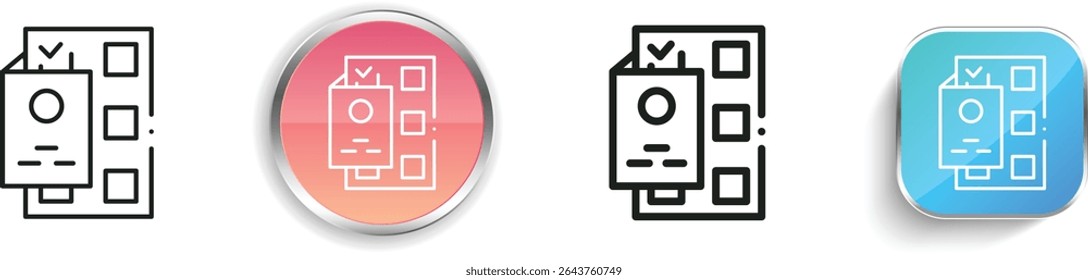 passport icon. Thin Linear, Regular and Button Style Design Isolated On White Background