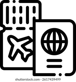 passport icon. Thin Linear Style Design Isolated On White Background