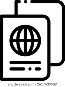 passport icon. Thin Linear Style Design Isolated On White Background