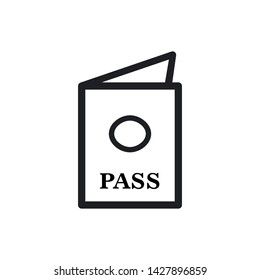 Passport icon. Tourist document sign