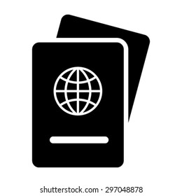 Passport Icon - Travel, Boarding, Airport, Document Vector illustration