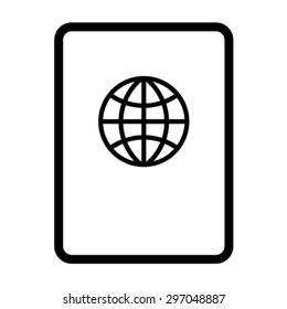 Passport Icon - Travel, Boarding, Airport, Document Vector illustration