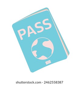 Passport icon. Travel concept. Flat Design citizenship ID for traveler isolated. Element for print, banner, card, brochure, logo