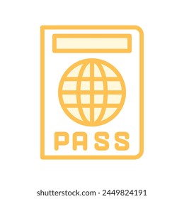 Passport icon, travel, document, identification, visa, editable vector, pixel perfect, illustrator ai file